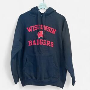 Wisconsin Badgers "Old Varsity Brand" (OVB) Hooded Sweatshirt - Black - XL